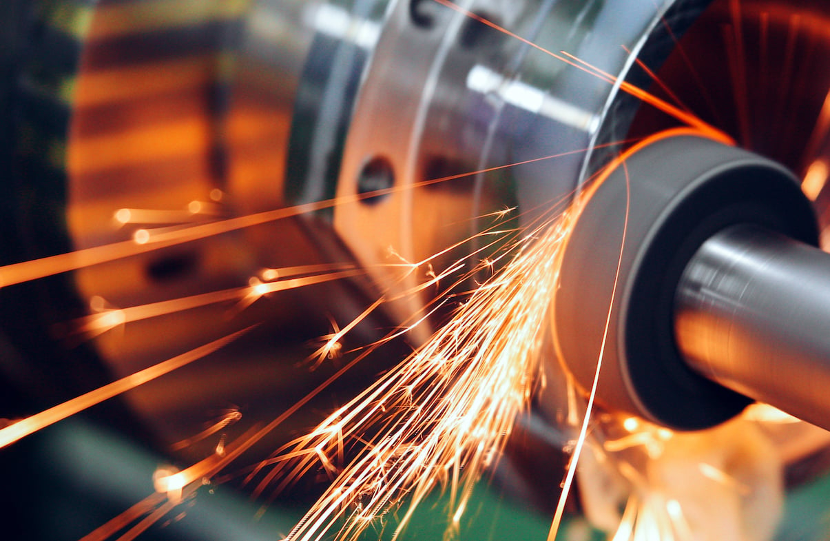 CNC grinder at a metal fabrication facility. 