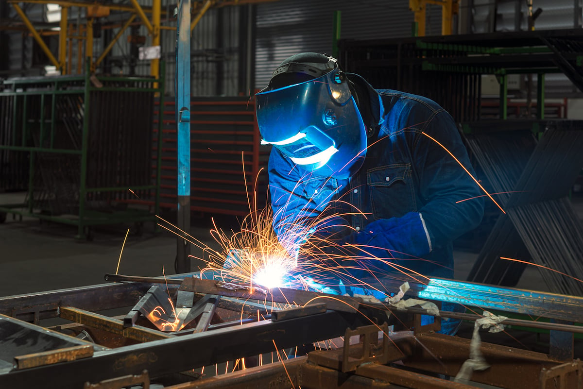 welding at a metal fabrication company